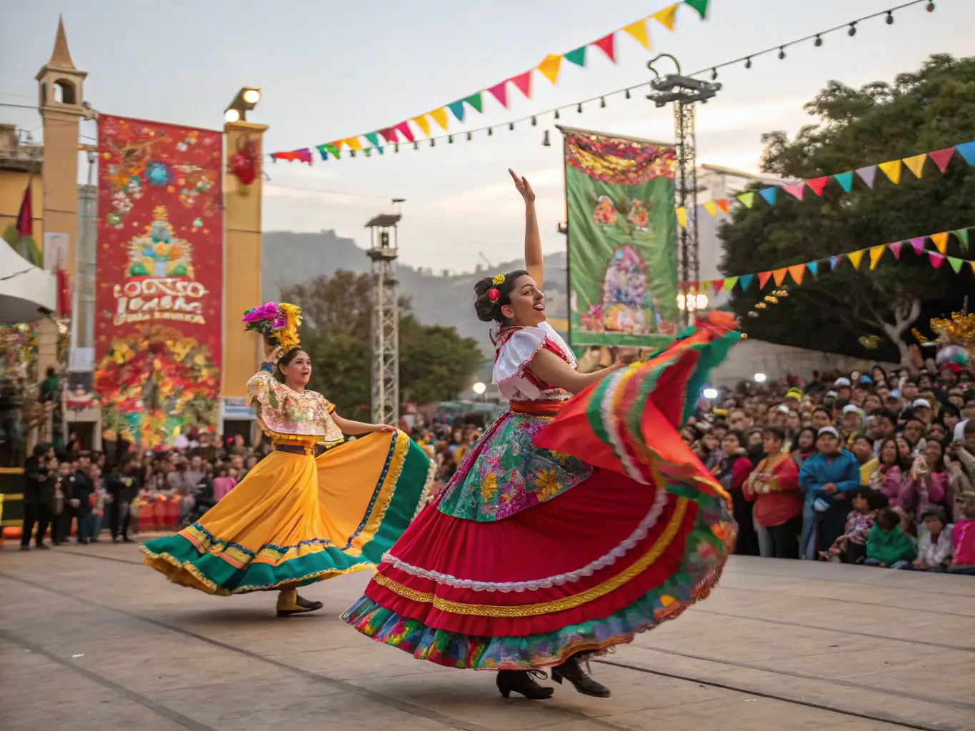 A dynamic image of attendees enjoying a cultural festival, highlighting the celebration of diversity and artistic expression.